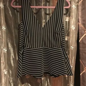 Forever 21 plus black and white peplum top